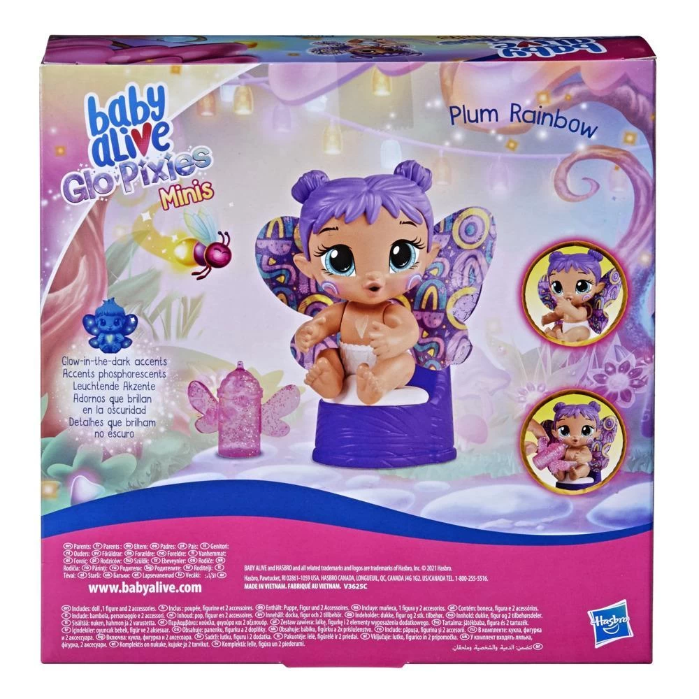 Hasbro Baby Alive Glo Pixies Minis Doll, Plum Rainbow 2 Hasbro Baby Alive Glo Pixies Minis Doll, Plum Rainbow - Image 2